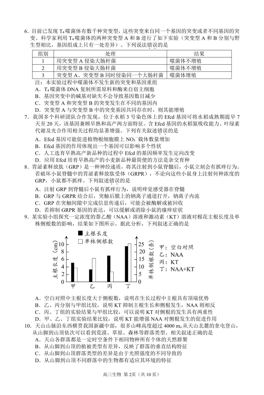 江苏省扬州市2020-2021学年高三下学期生物最后一卷(2021.5).docx_第2页