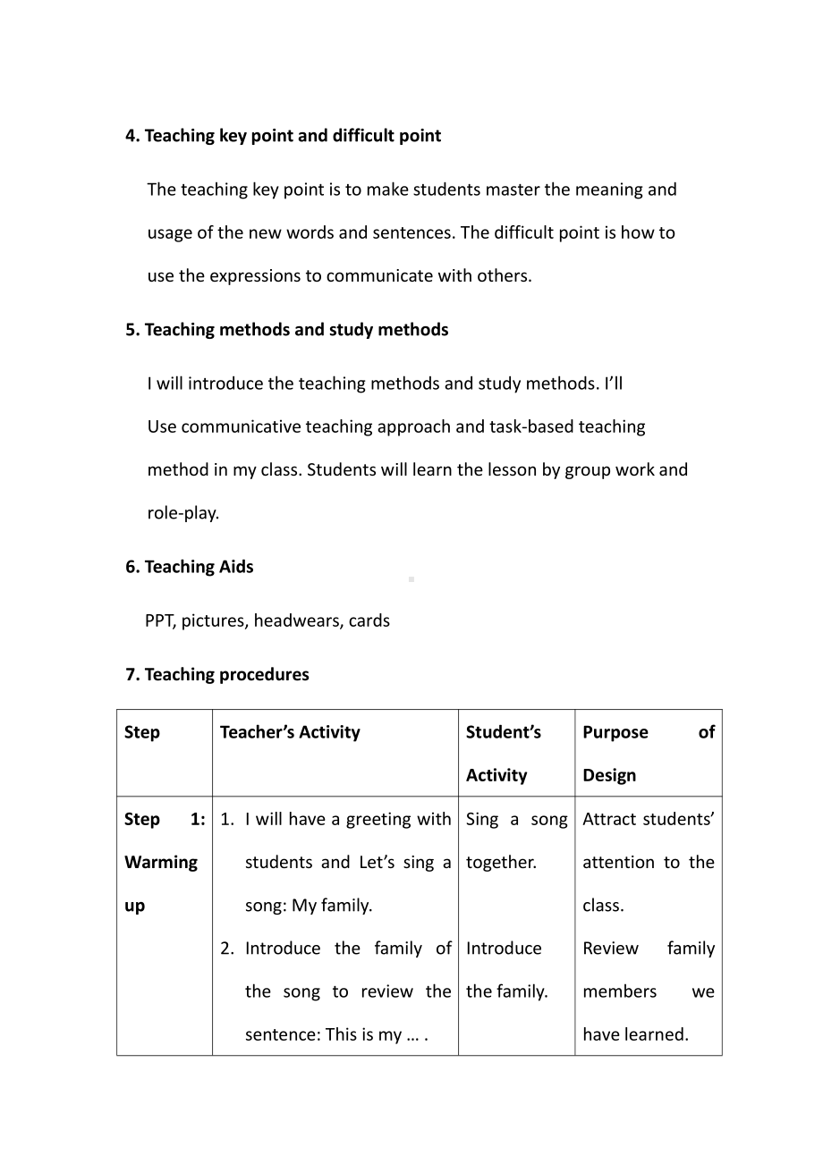 人教精通版三年级下册Unit 3 This is my father.-Lesson 15-教案、教学设计-市级优课-(配套课件编号：41414).doc_第3页