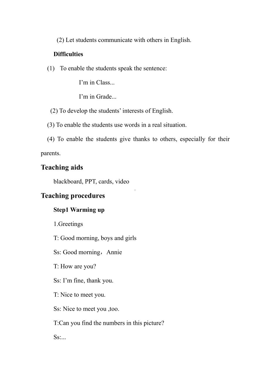 人教精通版三年级下册Unit 2 I'm in Class One,Grade Three.-Lesson 8-教案、教学设计-公开课-(配套课件编号：b1b68).doc_第2页