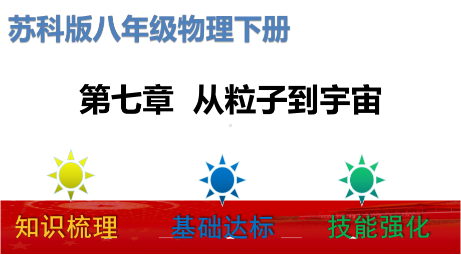 2022年新苏科版八年级物理下册：第七章从粒子到宇宙单元复习课件.pptx_第1页