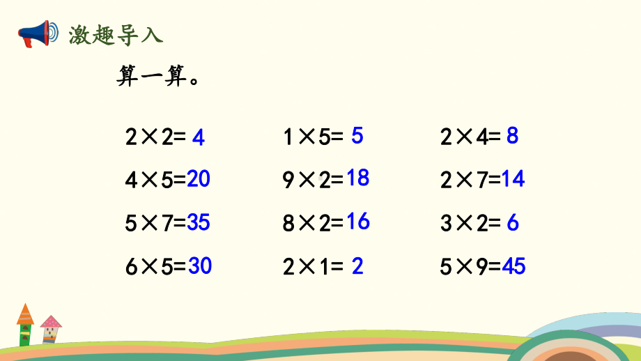 北师大版数学二年级上册-05五 2~5的乘法口诀-03课间活动-课件01.pptx_第2页