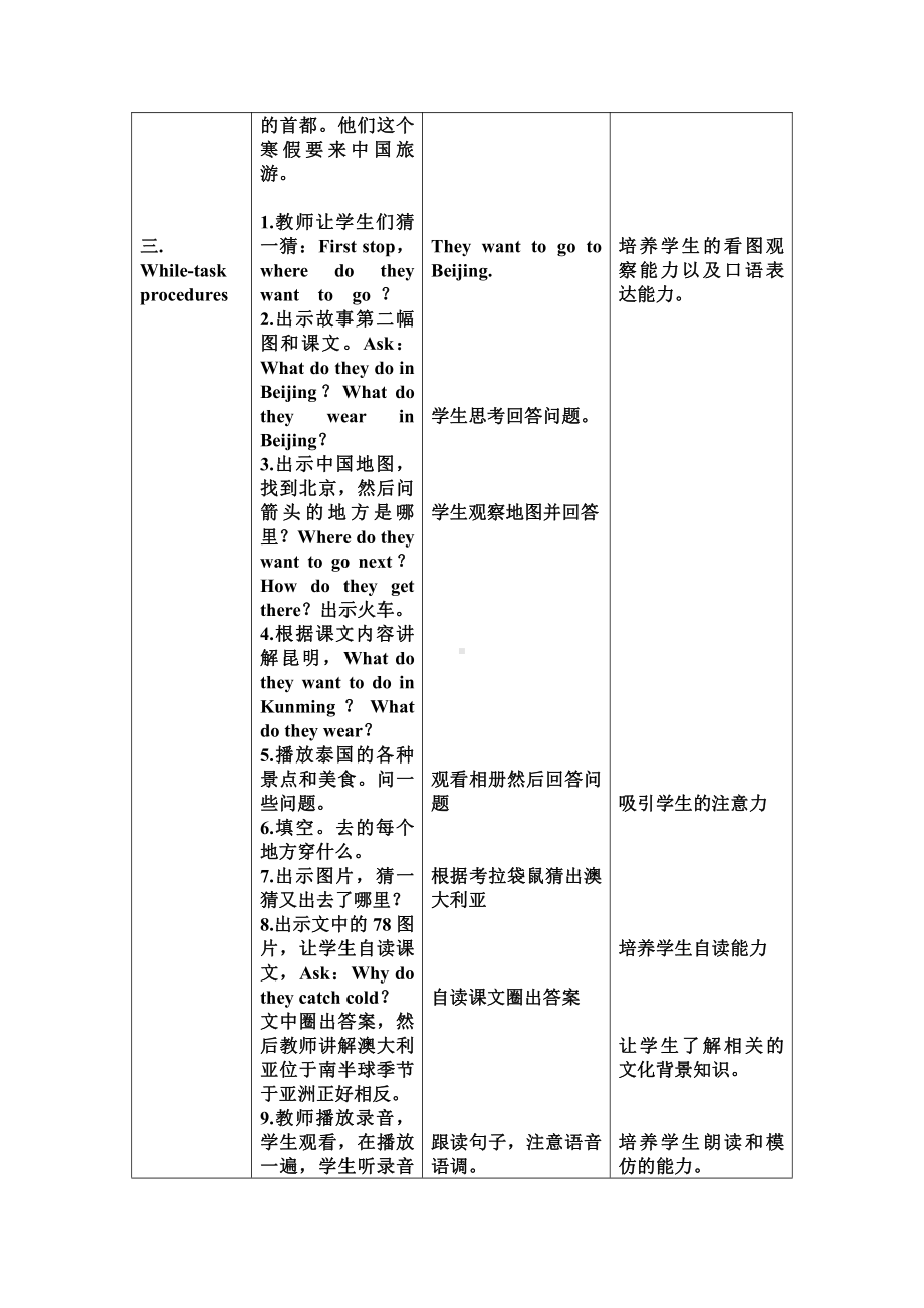 人教版（新起点）四年级下册Unit 3 Travel Plans-Story Time-教案、教学设计--(配套课件编号：60b0a).doc_第2页