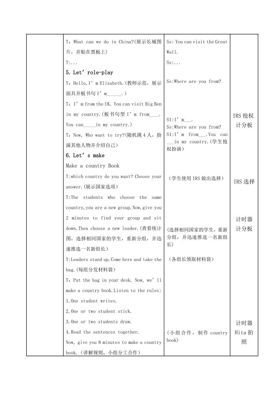 人教版（新起点）四年级下册Unit 6 Countries-Lesson 2-教案、教学设计--(配套课件编号：f295e).docx_第3页