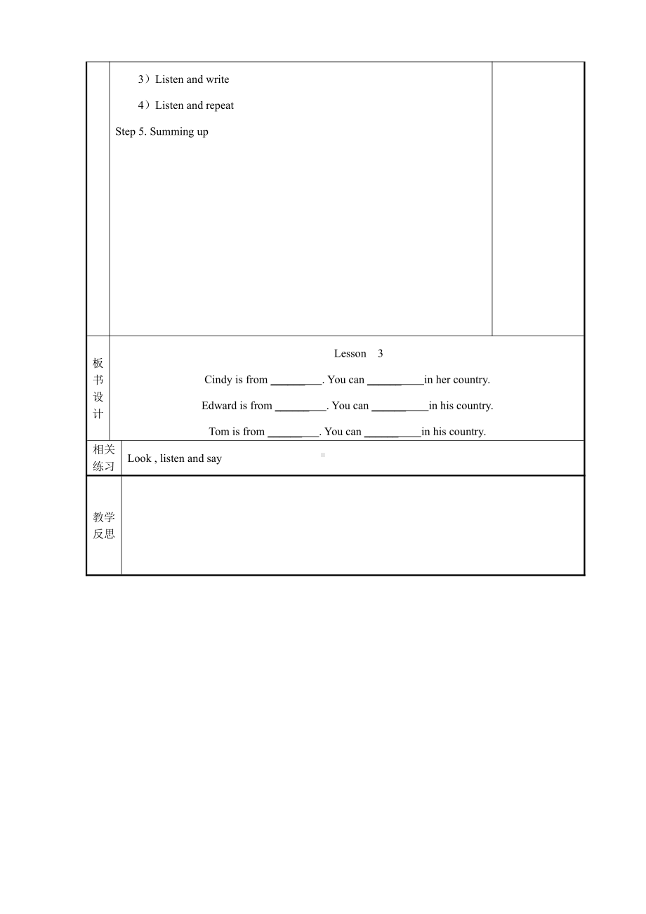 人教版（新起点）四年级下册Unit 6 Countries-Lesson 3-教案、教学设计-公开课-(配套课件编号：10389).doc_第2页