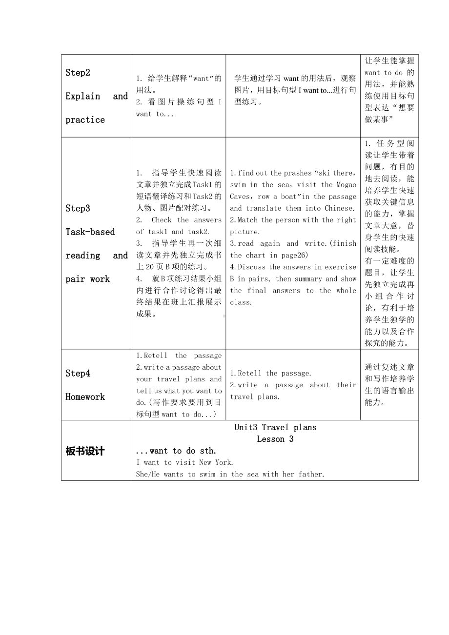 人教版（新起点）四年级下册Unit 3 Travel Plans-Lesson 3-教案、教学设计--(配套课件编号：a0156).docx_第2页