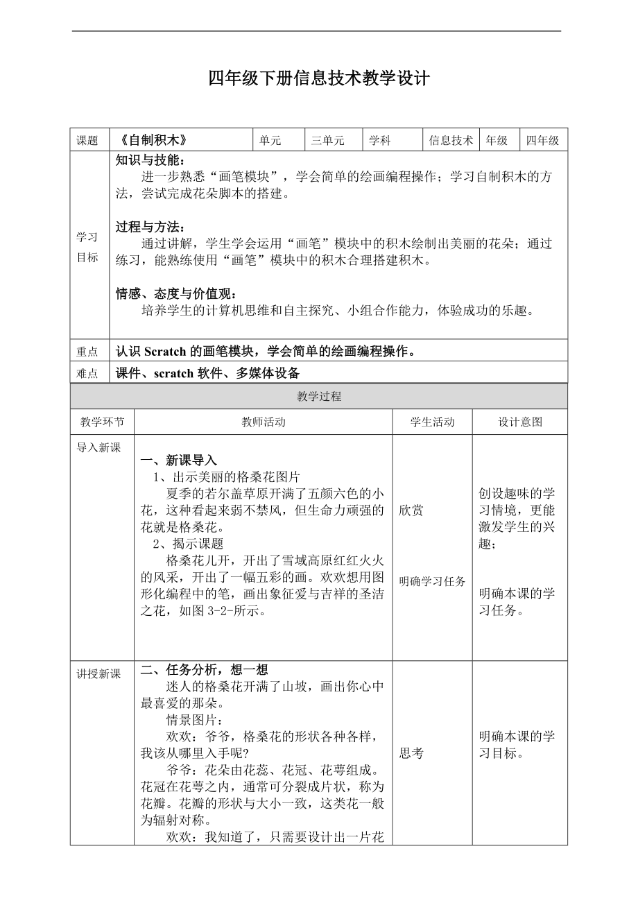 2021新川教版四年级下册信息技术 第三单元第二节《自制积木》ppt课件（含教案）.zip