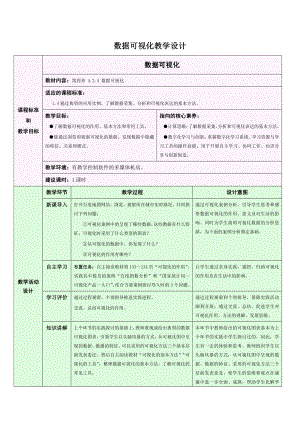 （2021）新浙教版 高中信息技术 必修1 数据与计算 4.2.4 大数据处理-数据可视化 教学设计.docx