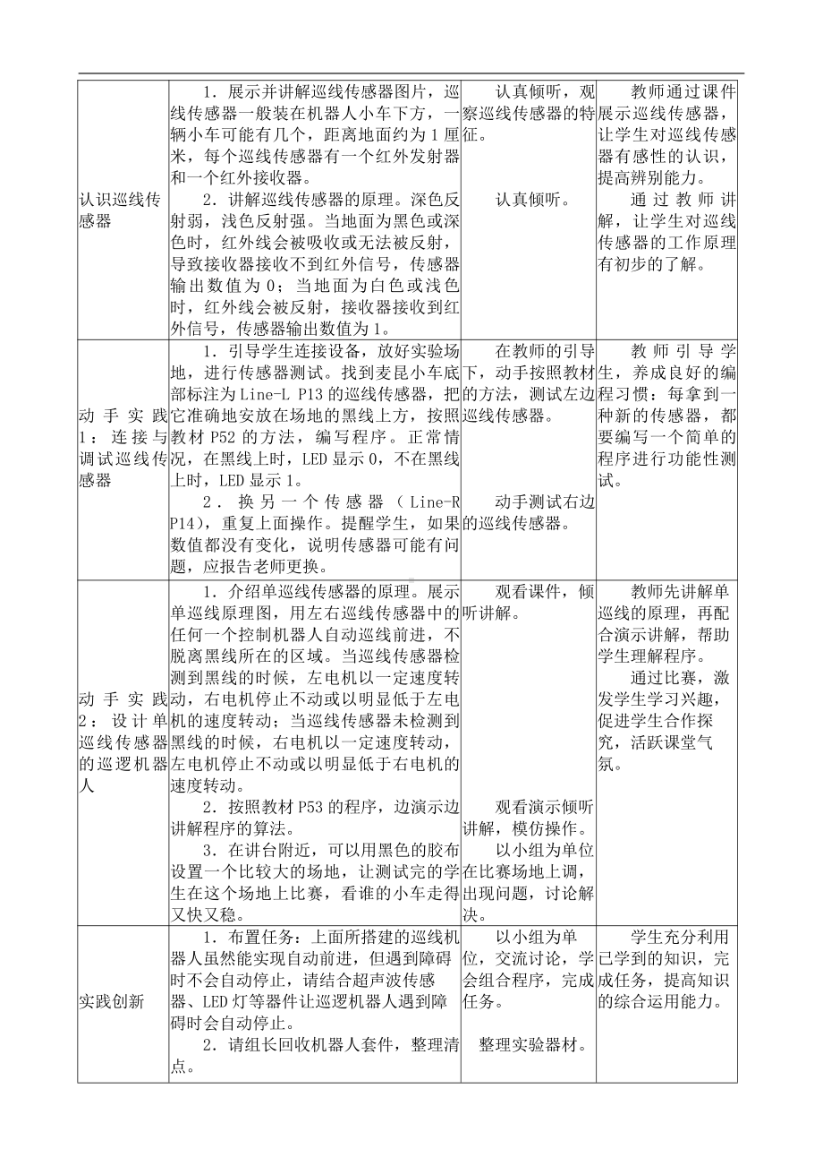 2021新闽教版八年级下册《信息技术》 第5课《搭建巡逻机器人》 教案（2课时）.docx_第3页