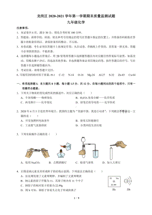 2020-2021深圳市龙岗区九年级上学期期末化学试卷(及答案).pdf