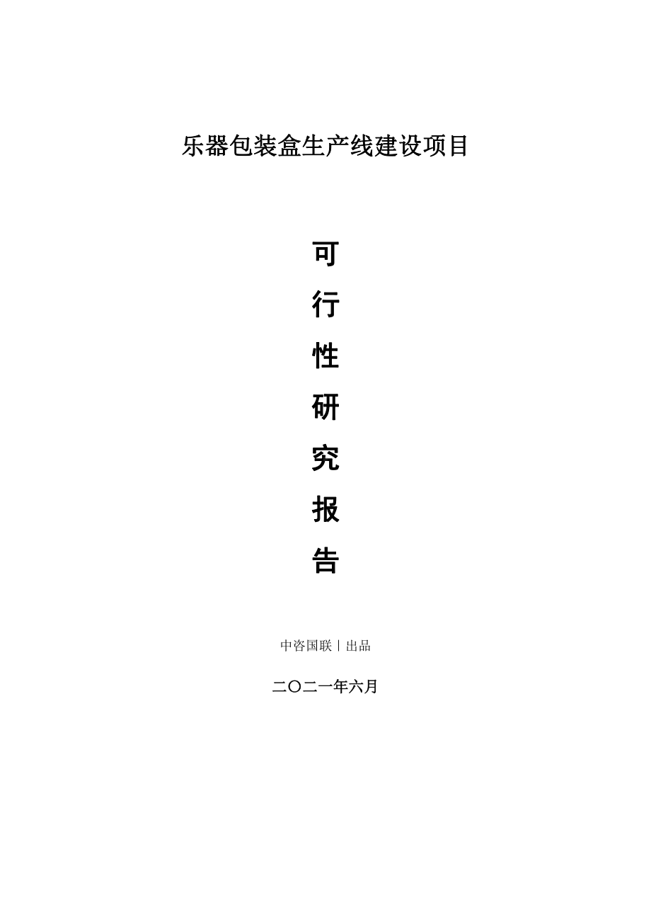 乐器包装盒生产建设项目可行性研究报告.doc_第1页