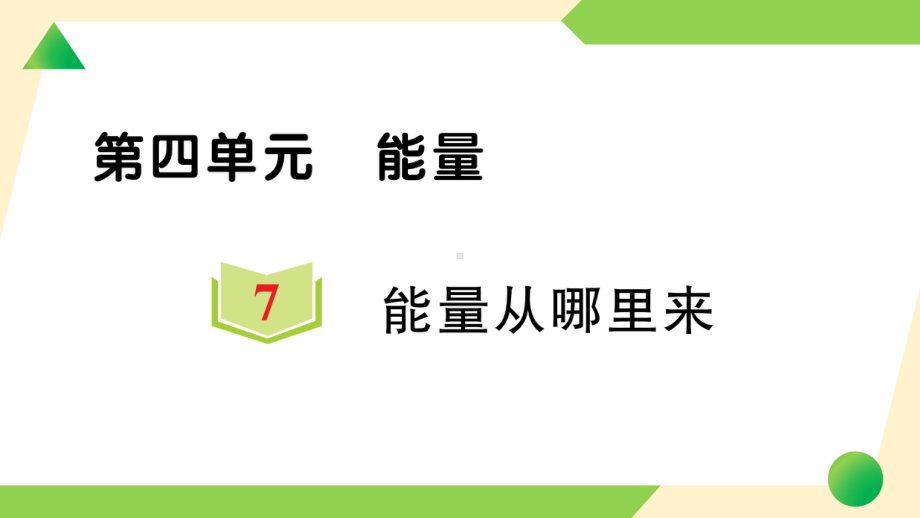 2021新教科版六年级上册《科学》7 能量从哪里来-知识点及练习ppt课件.ppt_第1页