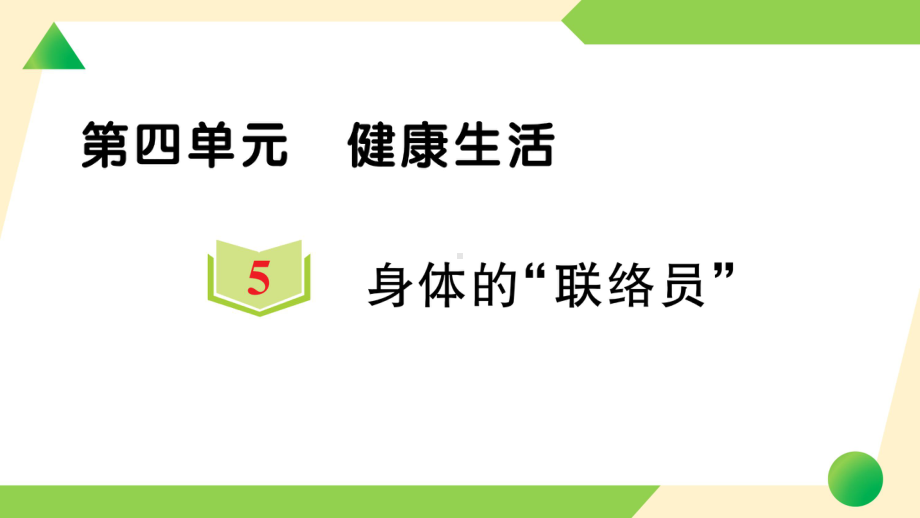 2021新教科版五年级上册《科学》5 身体的“联络员” 知识点 及 练习.ppt_第1页