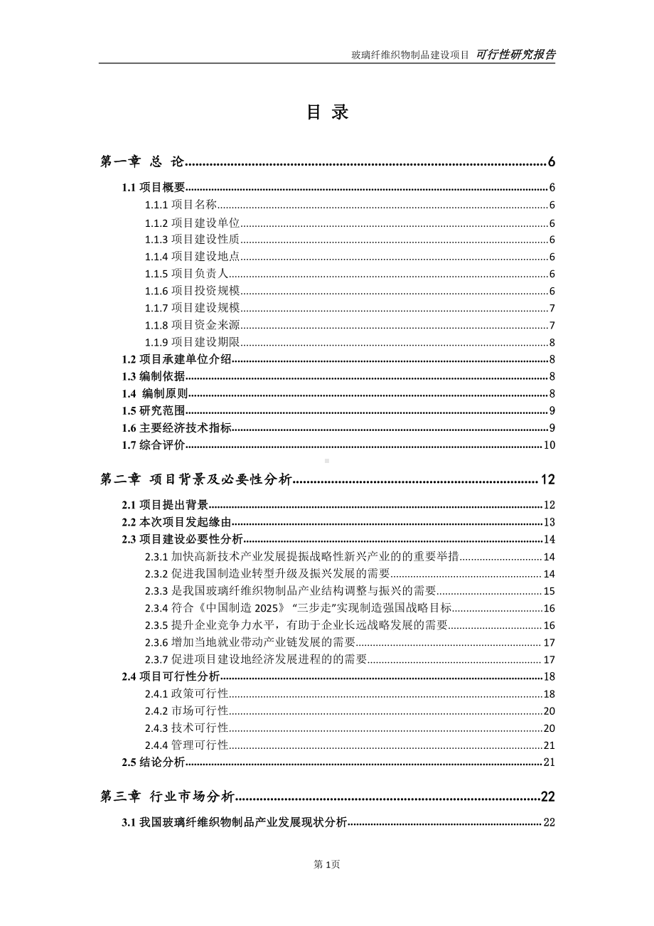 玻璃纤维织物制品项目可行性研究报告-完整可修改版.doc_第2页