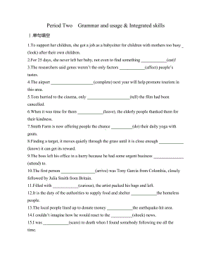 （2021新牛津译林版）高中英语必修三Unit 2 Period Two Grammar and usage & Integrated skills 课时作业（含答案）.docx