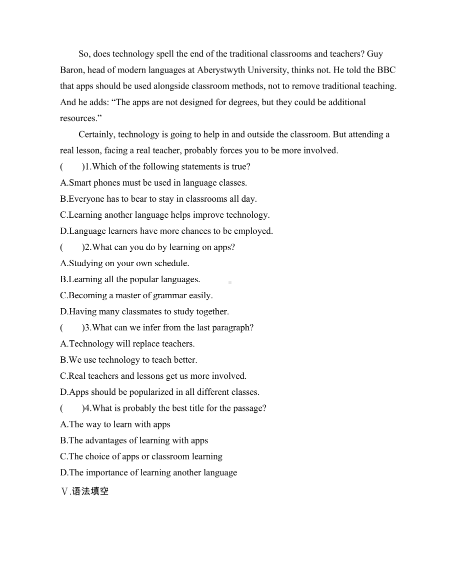 （新教材）北师大版（2019版）高中英语必修三UNIT9 Period One TOPIC TALK 课时作业（含答案）.docx_第3页