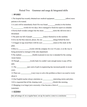 （2021新牛津译林版）高中英语必修三Unit 3 Period Two Grammar and usage & Integrated skills 课时作业（含答案）.docx