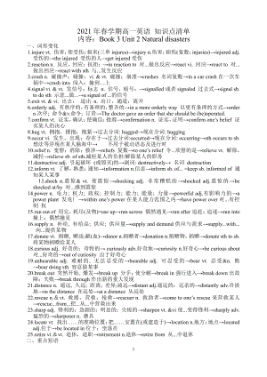 （2021新牛津译林版）高中英语必修三Unit2知识点清单（含答案）.doc