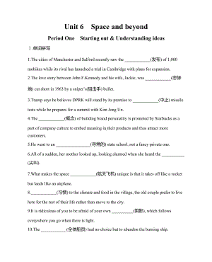 （2021新外研版）高中英语选择性必修四Unit6 Period One Starting out & Understanding ideas 课时作业（含答案）.docx