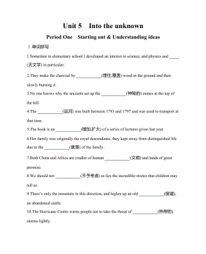 （2021新外研版）高中英语选择性必修四Unit5 Period One Starting out & Understanding ideas 课时作业（含答案）.docx