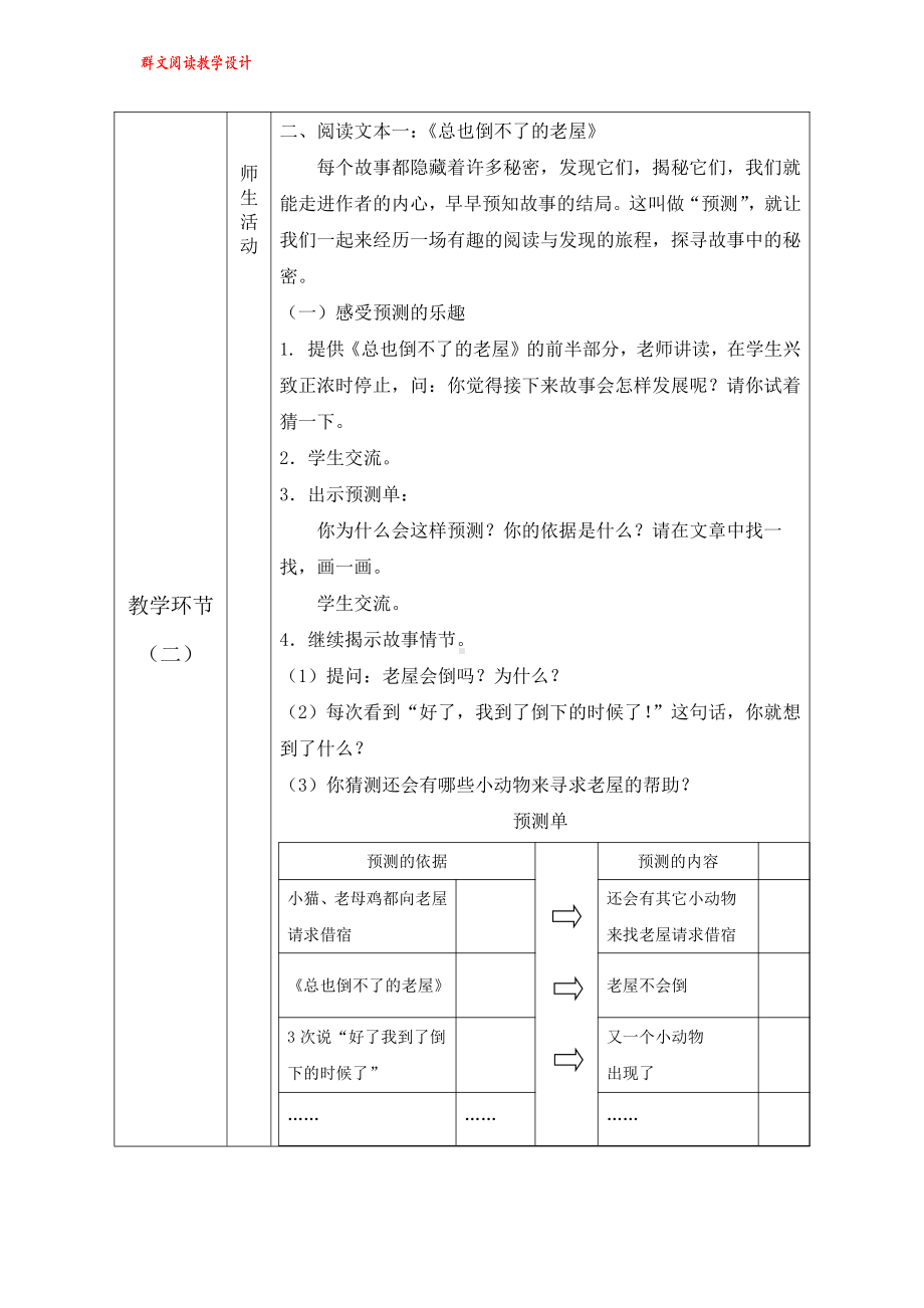 群文阅读教案：《故事里的秘密-学会预测真好玩》教学设计 10页.pdf_第3页