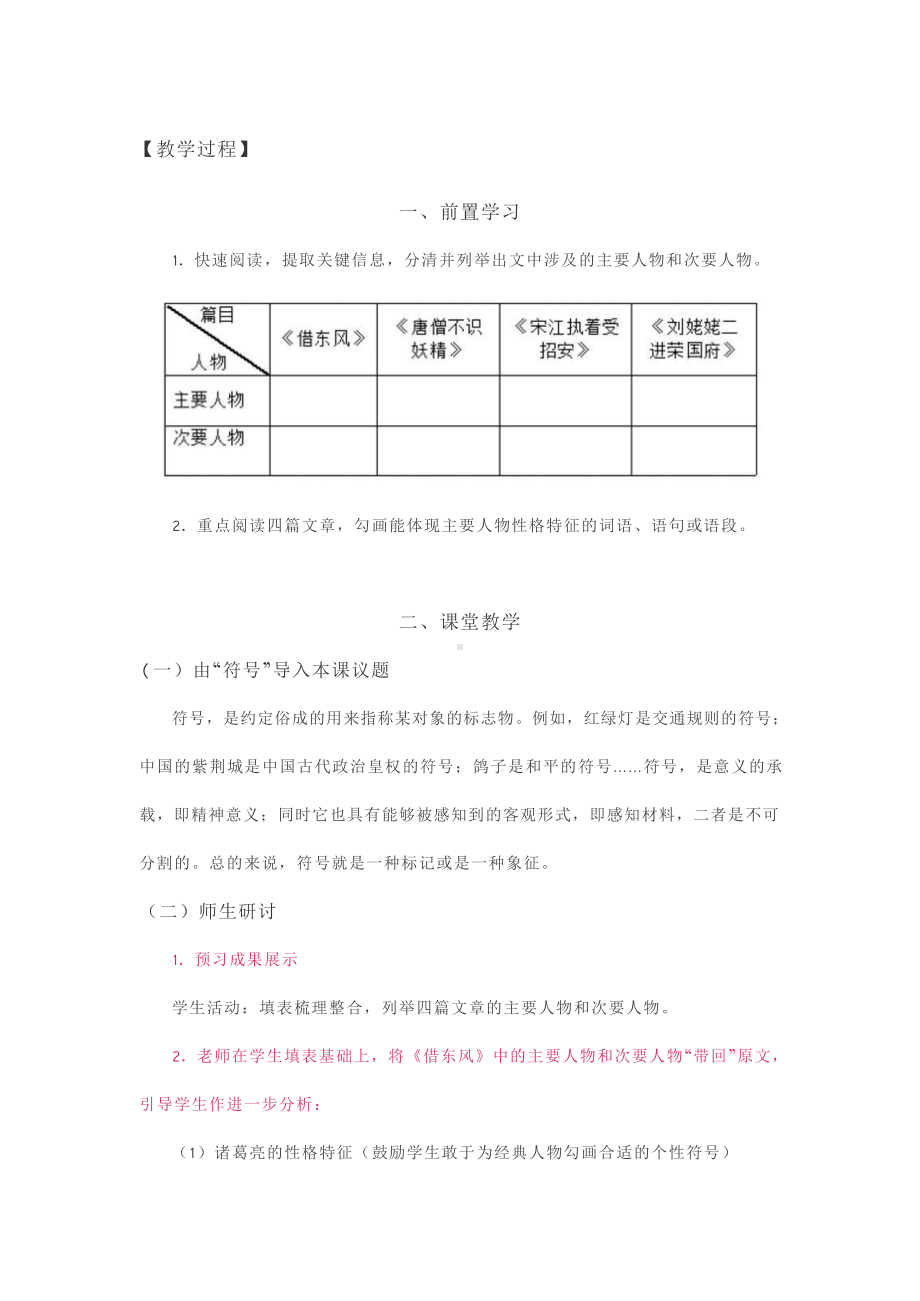 群文阅读教案：九年级《古典小说中的人物个性符号》教学设计5页.docx_第2页