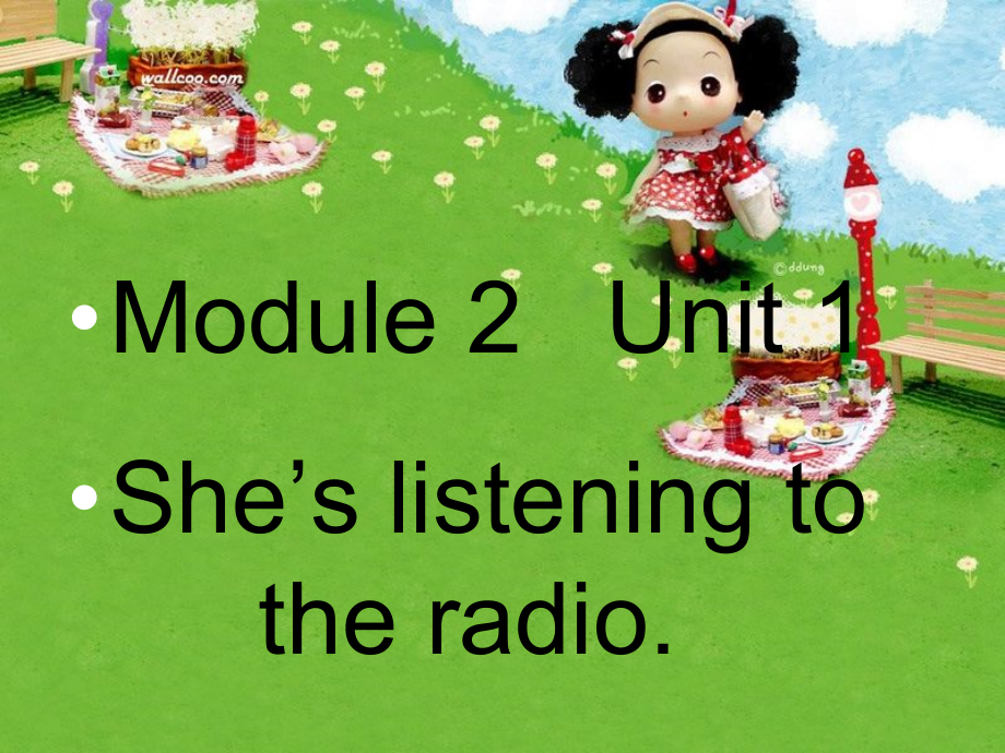 外研版（一起）二年级下册Module 2-Unit 1 She's listening to the radio.-ppt课件-(含教案)-市级优课-(编号：c0189).zip