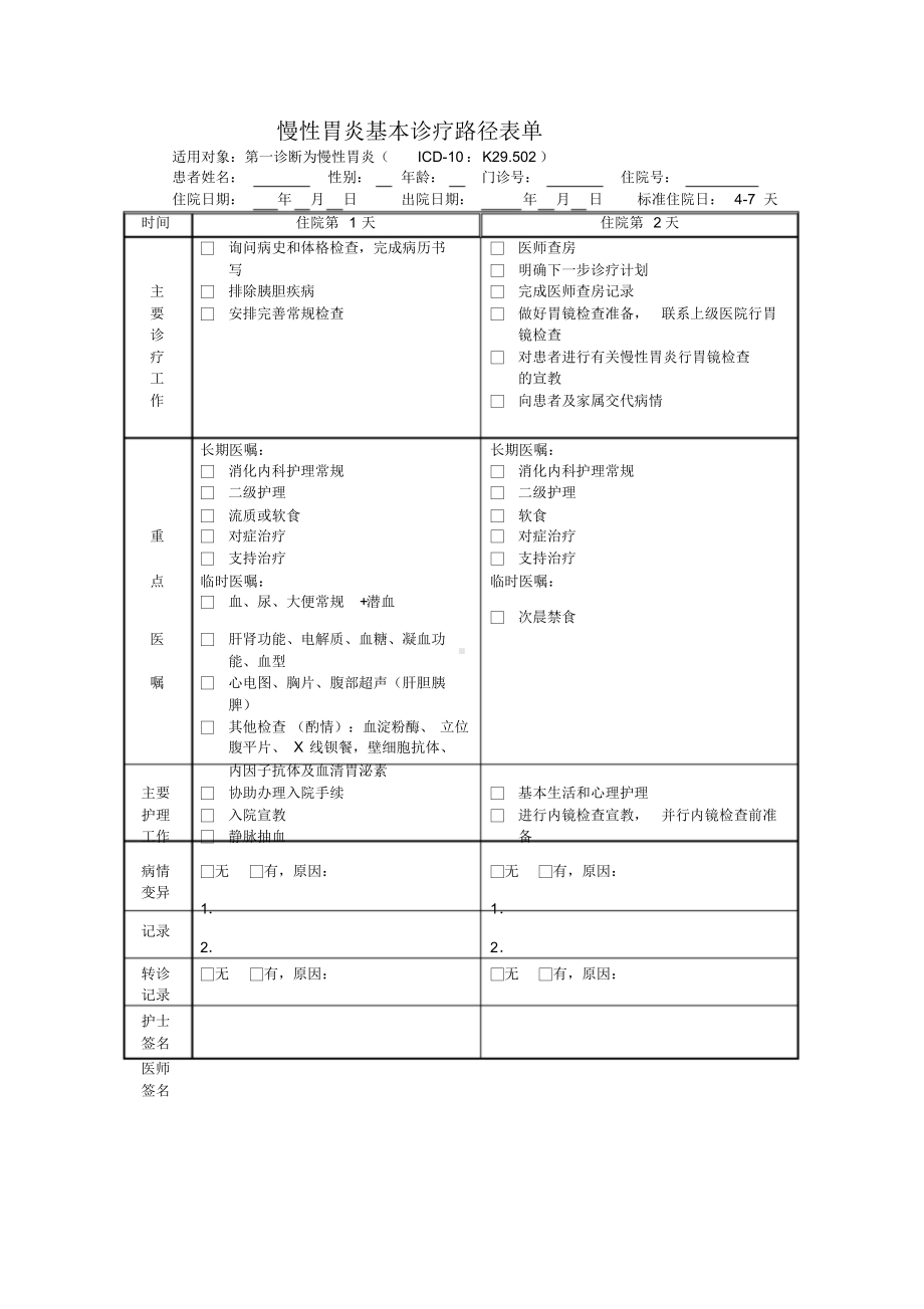 慢性胃炎临床路径-9928.doc_第1页