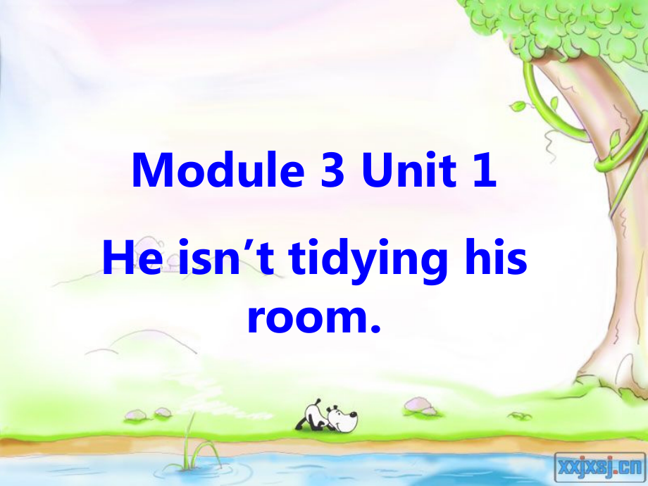 外研版（一起）二年级下册Module 3-Unit 1 Sam isn't tidying his room.-ppt课件-(含教案+视频)--(编号：b064f).zip