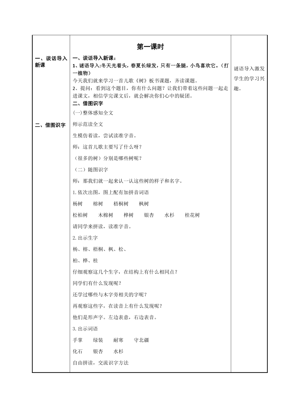 部编版二年级上册语文识字2树之歌教案 (2).doc_第2页