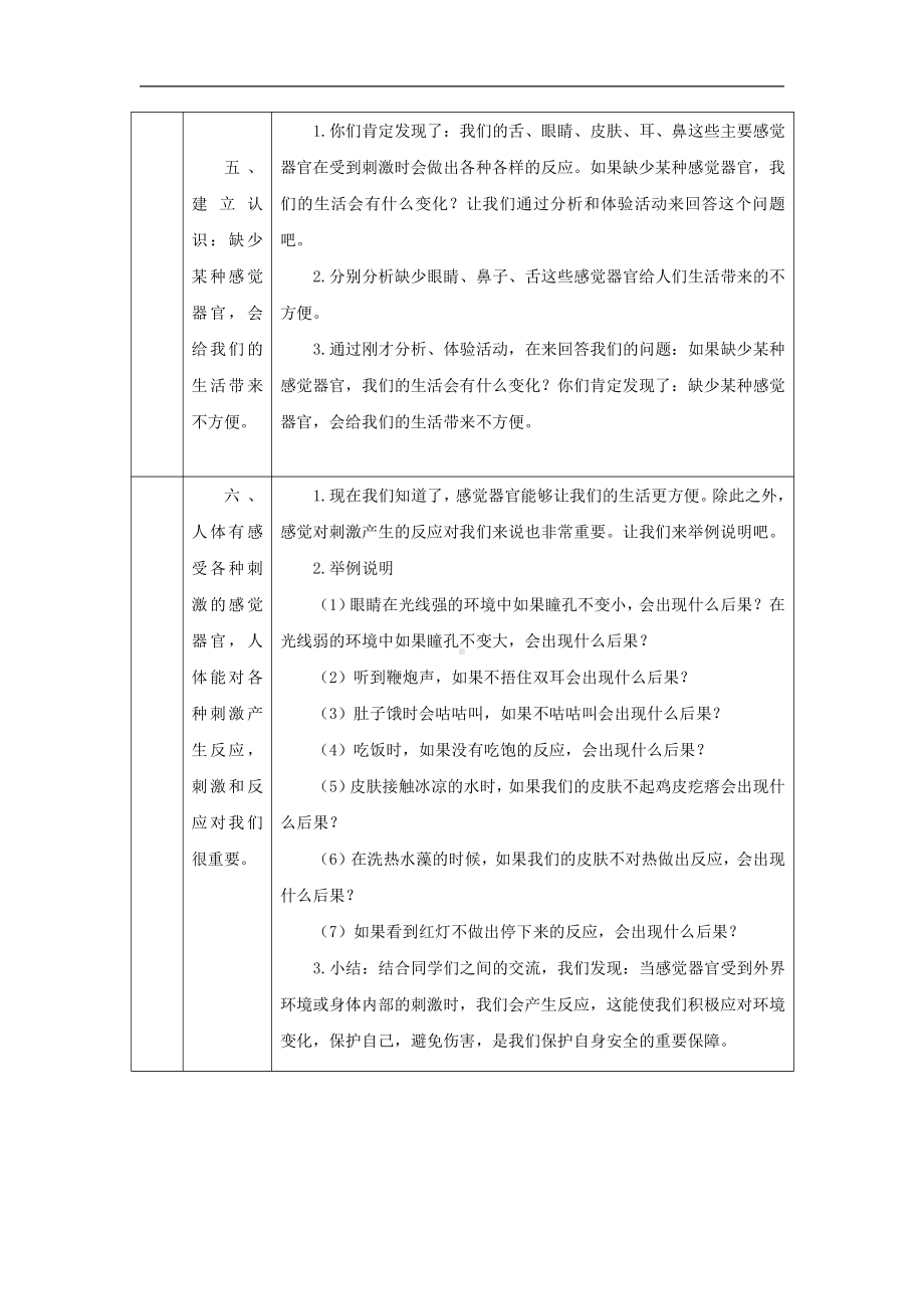 2021新湘科版五年级上册科学1.1 人体对刺激的反应 教学设计.docx_第3页