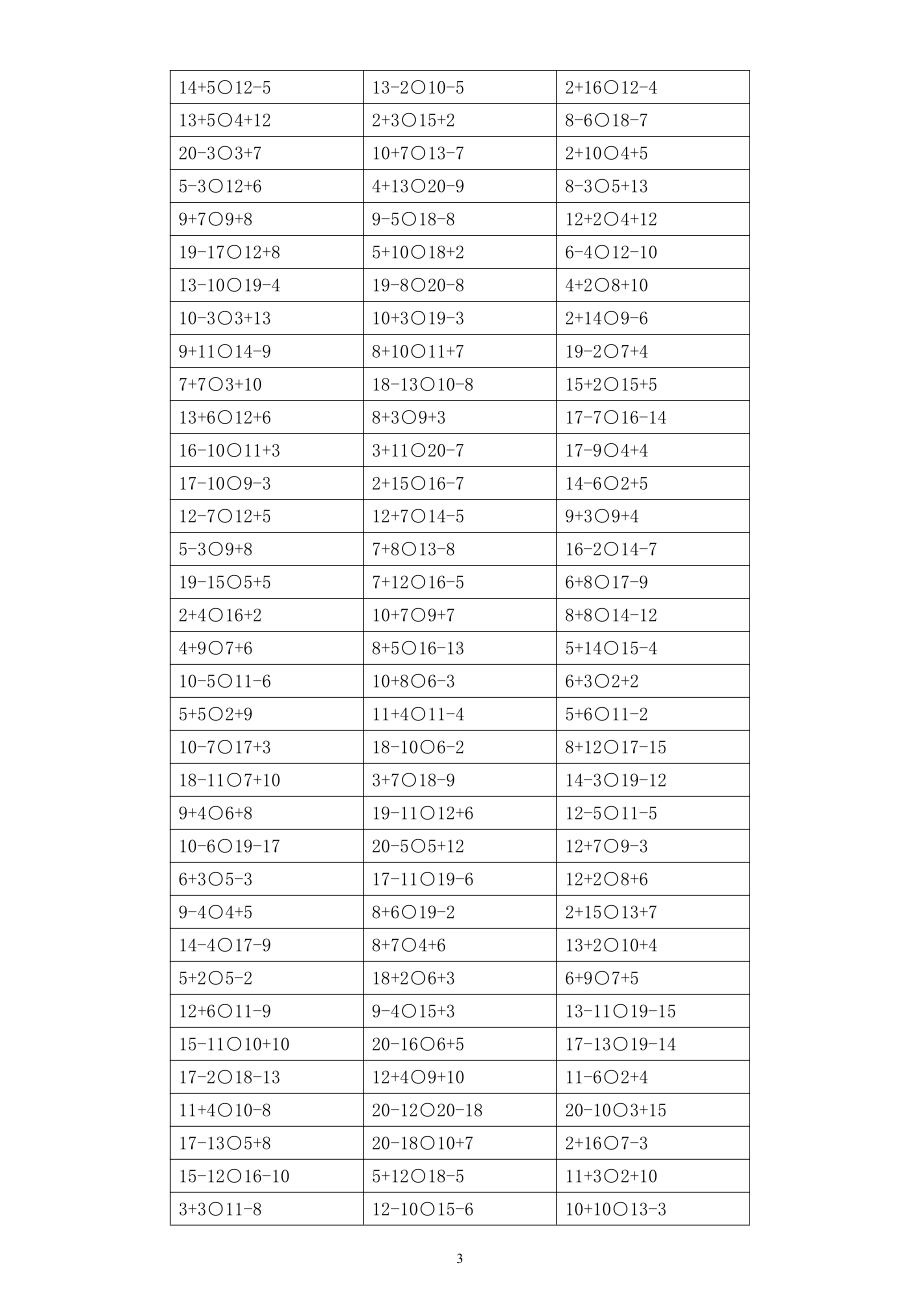 小学数学一年级上册《算式比大小》专项练习题（共500个算式必考题）.docx_第3页