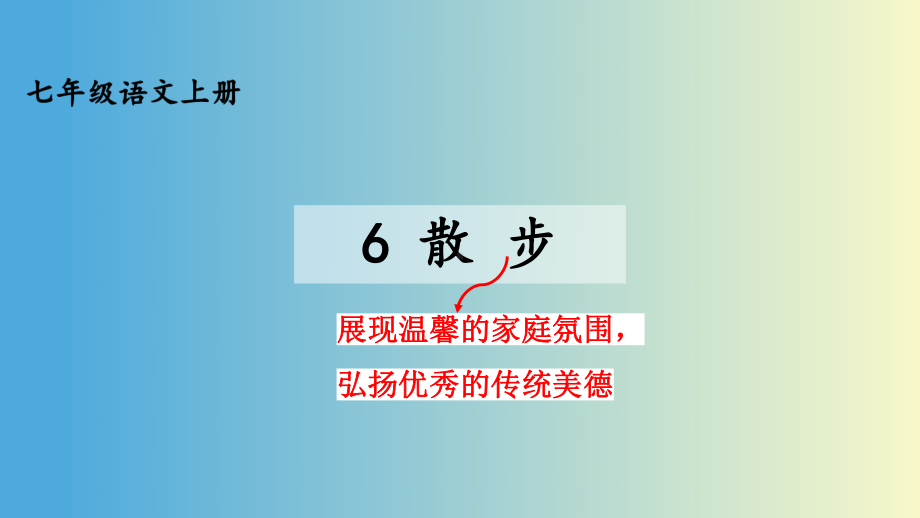 （人教部编版）七年级上语文6《散步》优质精品课课堂教学PPT课件.pptx_第1页