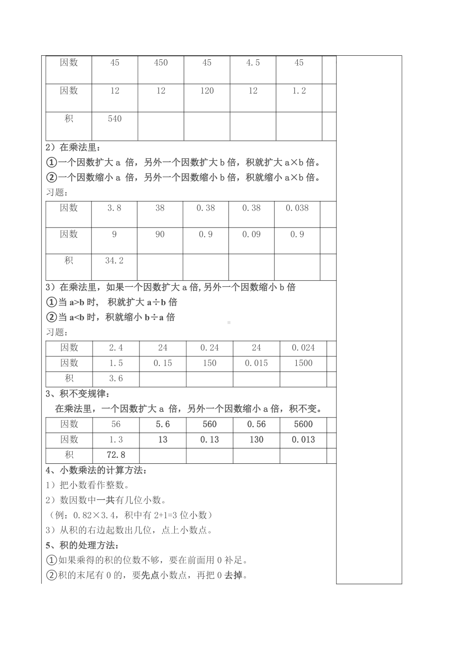 5年级上册数学复习教案：2019.12.17小数乘小数第一节.docx_第2页