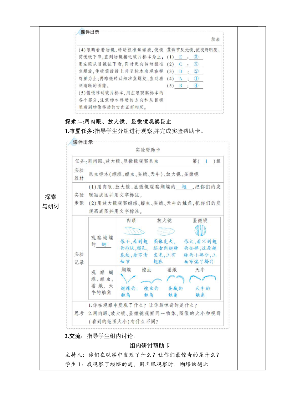 2021新教科版六年级上册科学1.3 观察身边微小的物体 教案-教学设计（含教学反思,表格式）.docx_第3页