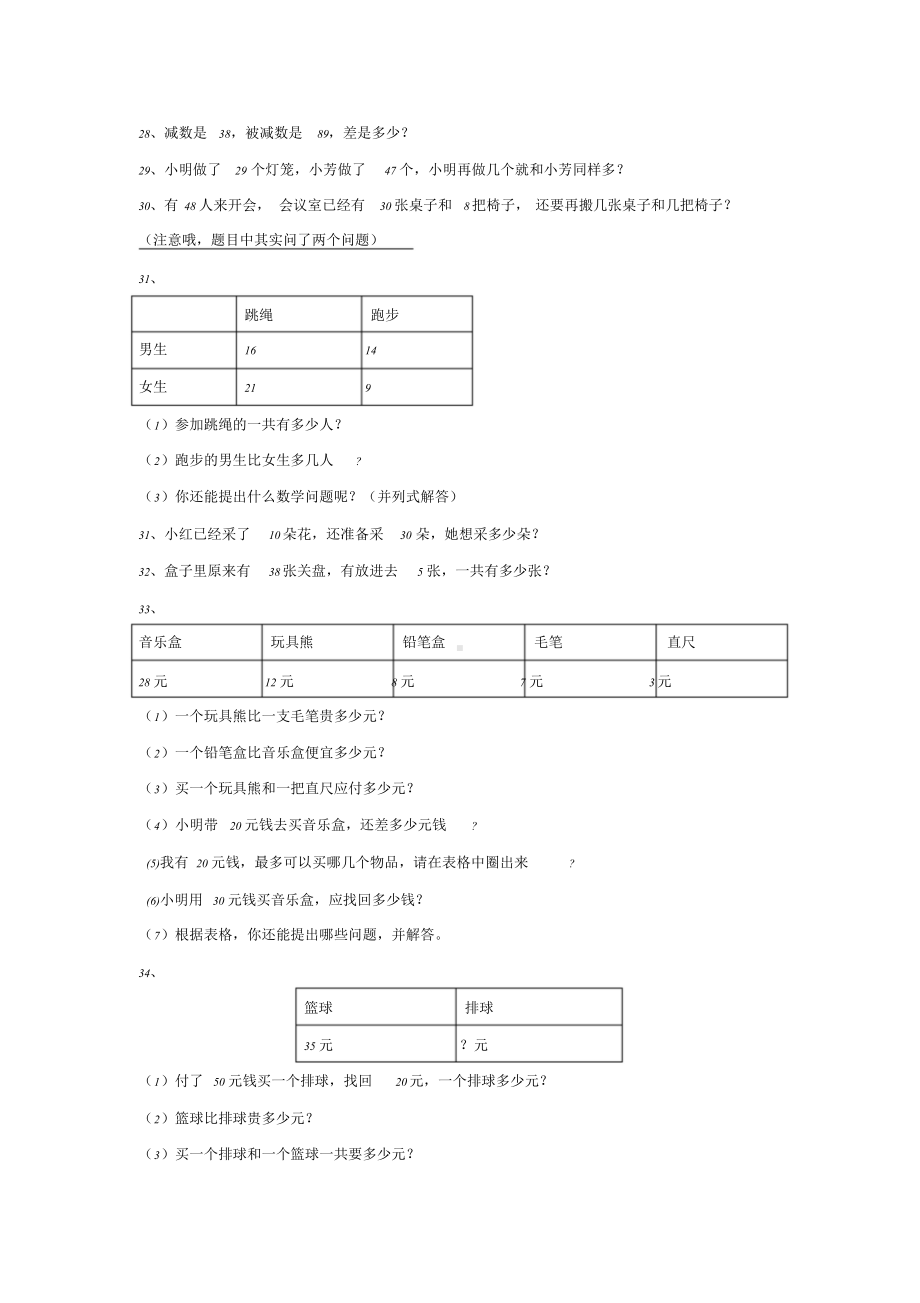 一年级下学期应用题(一).doc_第2页