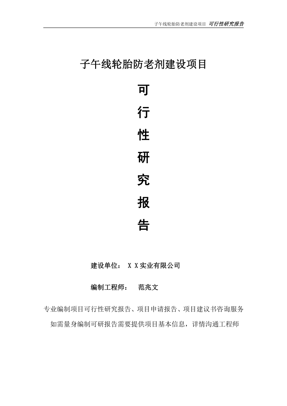 子午线轮胎防老剂项目可行性研究报告-完整可修改版.doc_第1页