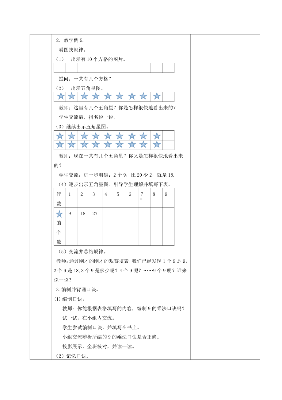 苏教版南京二年级数学上册6-8《9的乘法口诀》教案.doc_第2页