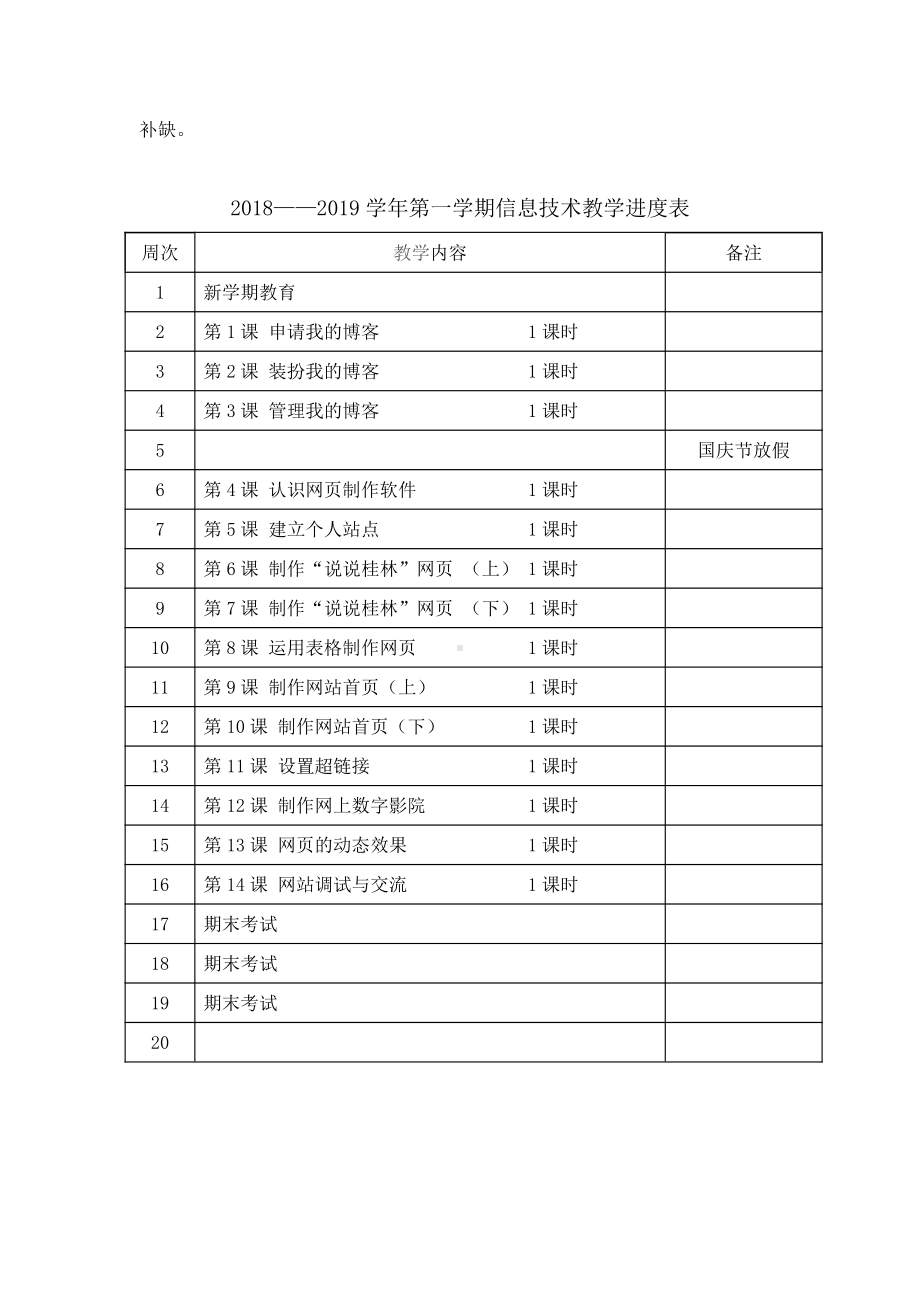 广西版六年级上册《信息技术》教学及教学进度.docx_第3页