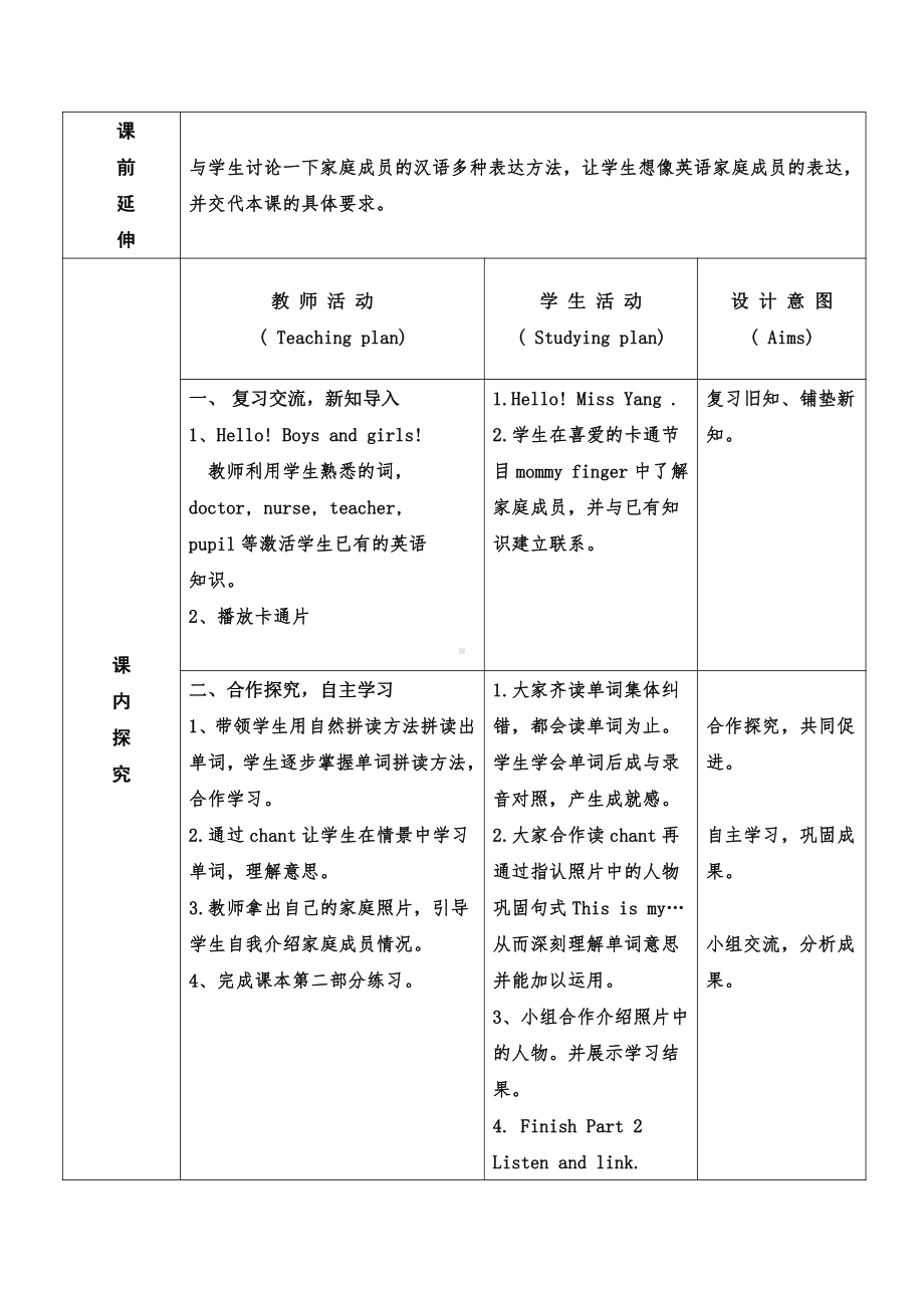 重庆大学版三年级下册Unit 3 This Is My Father-Lesson 1-教案、教学设计--(配套课件编号：95337).doc_第2页