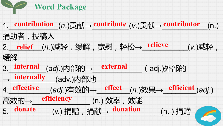 （2019新教材）外研版高中英语必修三Unit 2 Making a difference Vocabulary 词汇 ppt课件.pptx_第1页