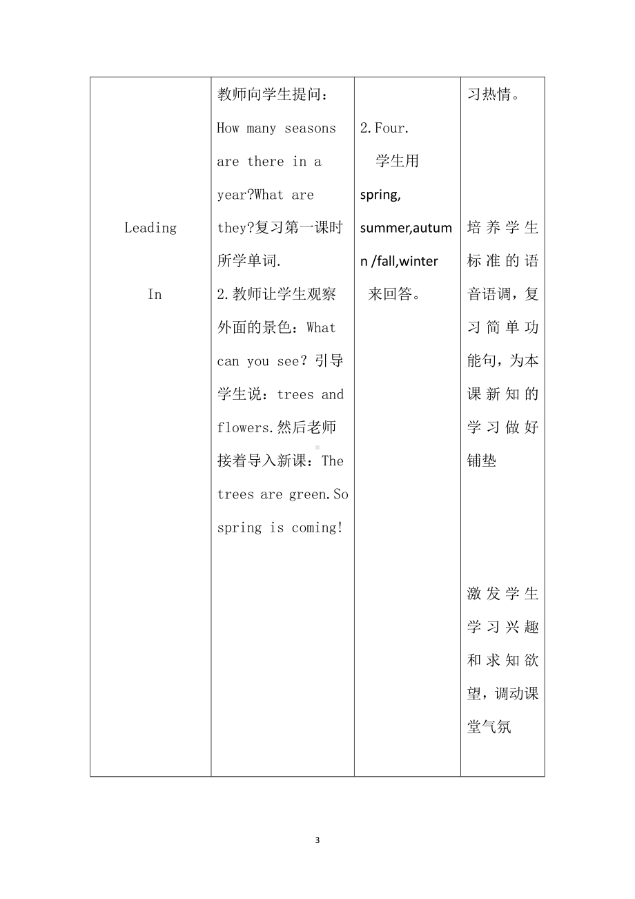 陕旅版五年级下册英语Unit 2 Spring Is Coming!-Part A-教案、教学设计-公开课-(配套课件编号：214ac).docx_第3页