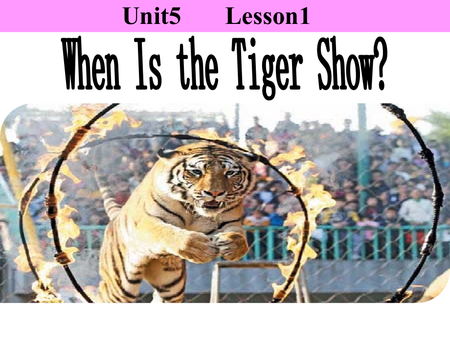 重庆大学版四年级下册Unit 5 When Is the Tiger Show -Lesson 1-ppt课件-(含教案+视频)--(编号：401d8).zip