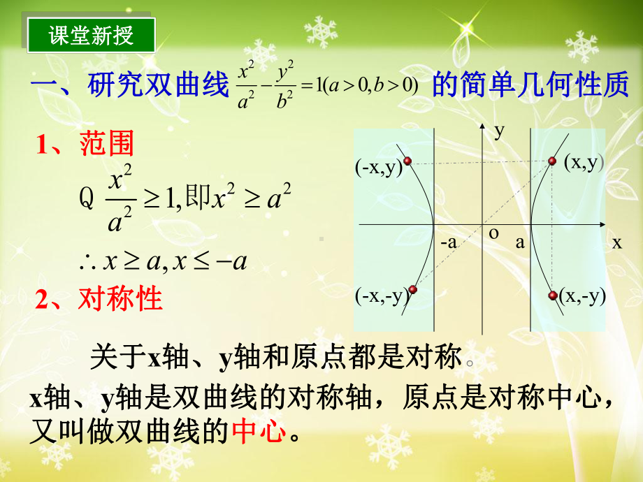 人教版高中数学必修第一册课件3.2.2-双曲线的简单几何性质.ppt_第3页