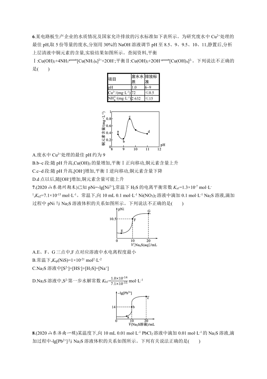 课时规范练28　沉淀溶解平衡.docx_第3页