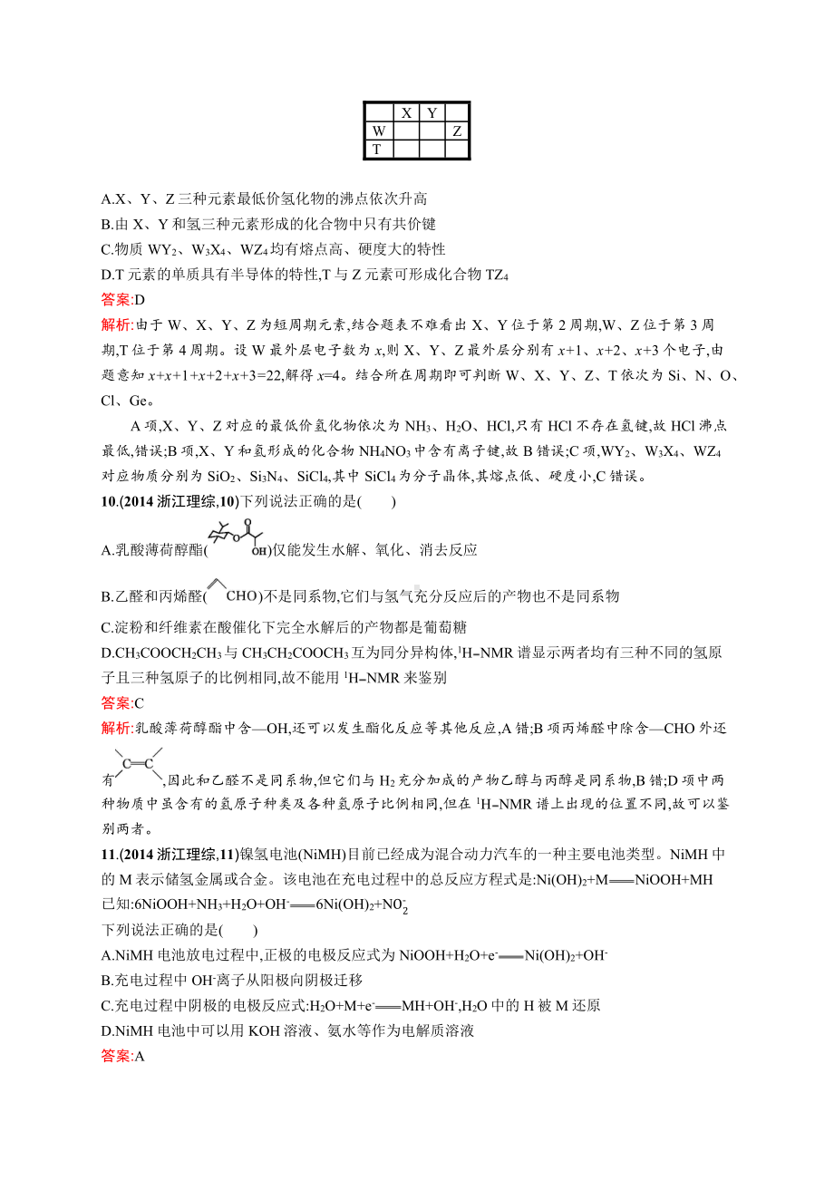 2014年普通高等学校招生全国统一考试化学(浙江卷).docx_第2页