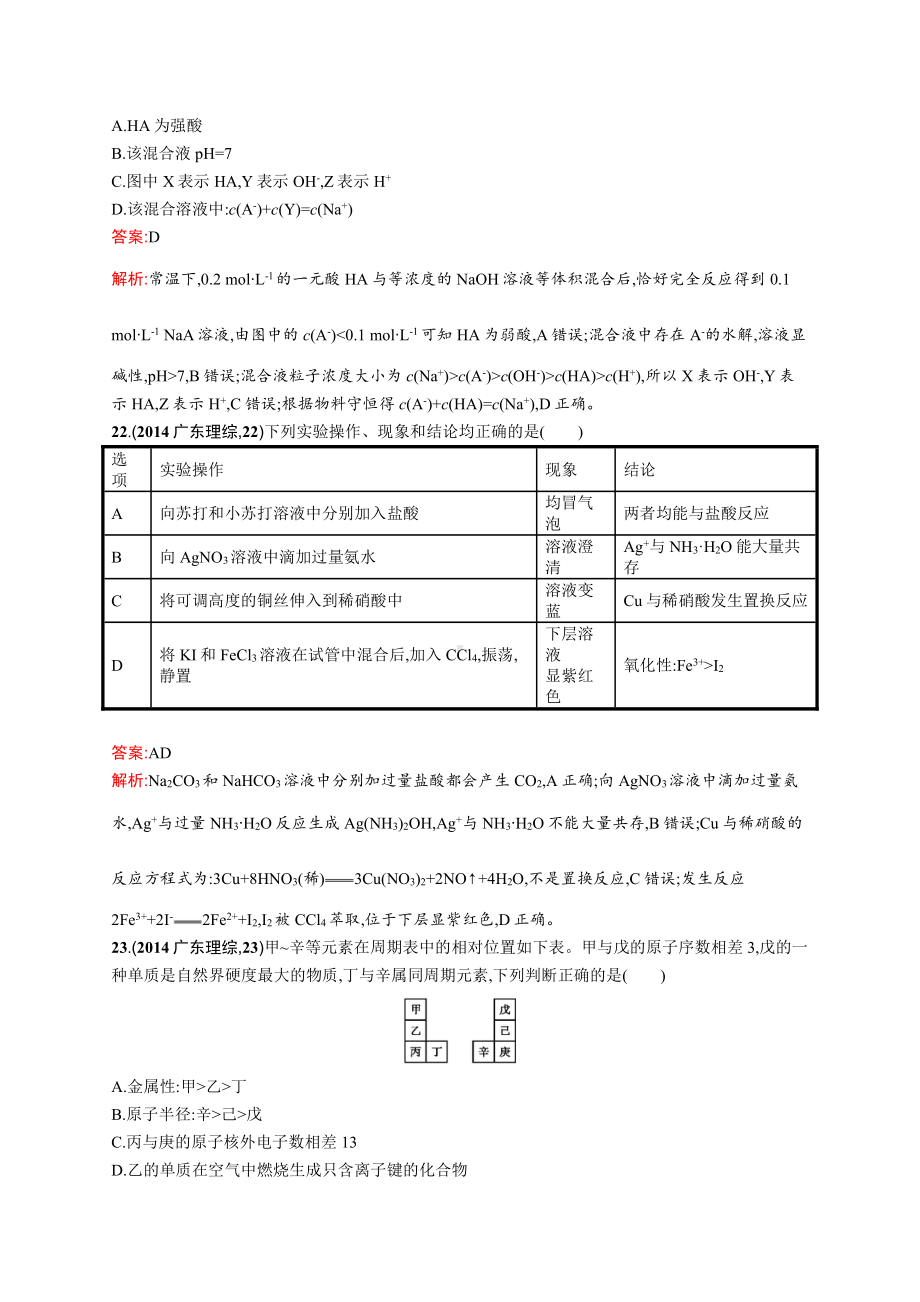 2014年普通高等学校招生全国统一考试化学(广东卷).docx_第3页