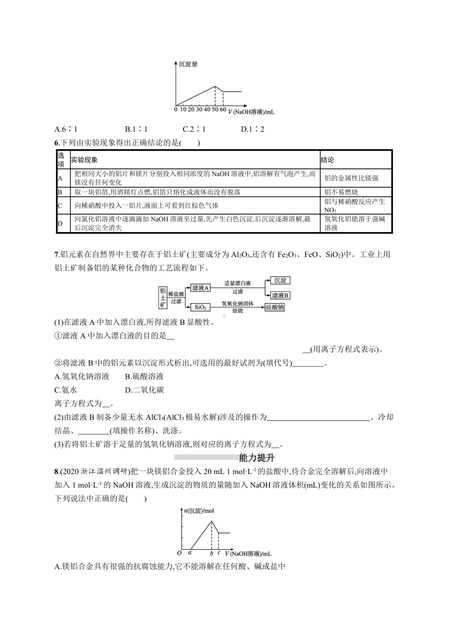 课时规范练14　铝及其重要化合物.docx_第2页