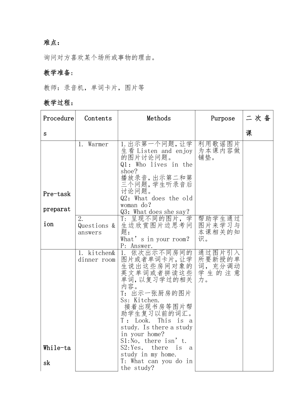 沪教版（三起）五年级下册Module 1 Changes and differences-2 Our new home-教案、教学设计-公开课-(配套课件编号：d0237).docx_第2页