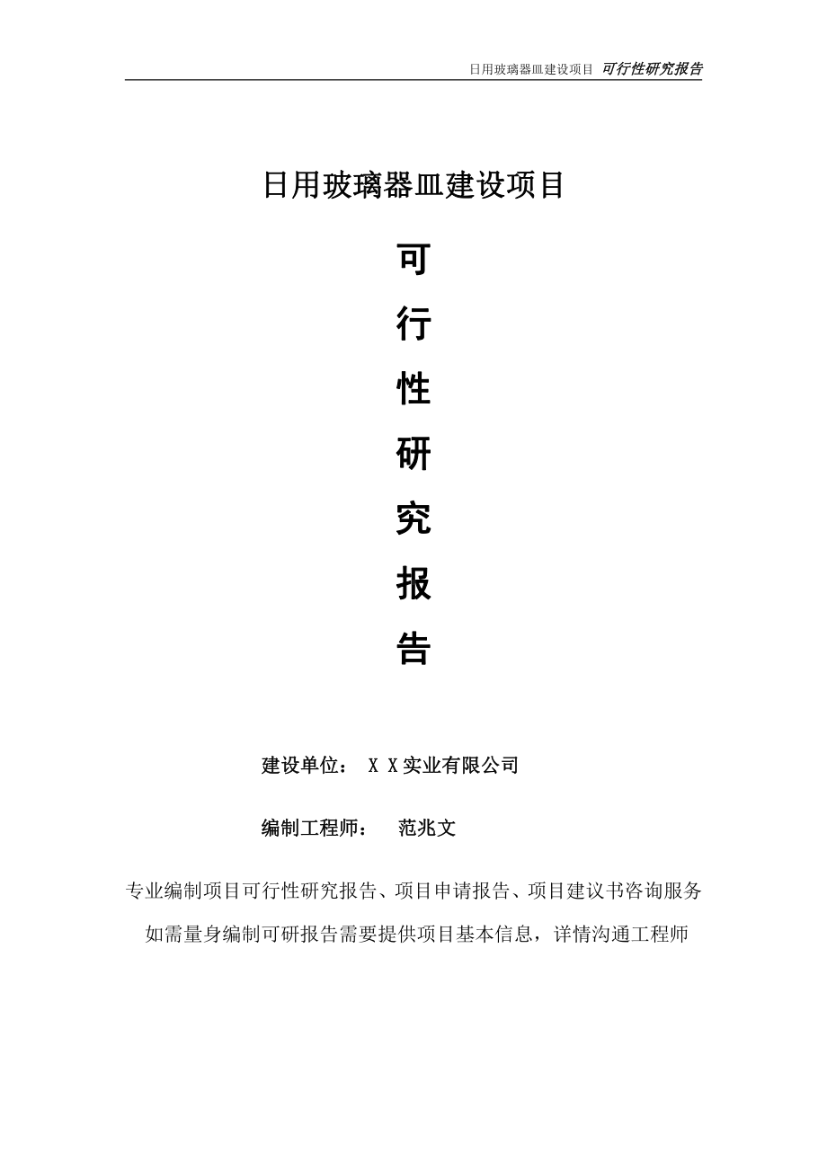 日用玻璃器皿项目可行性研究报告-完整可修改版.doc_第1页