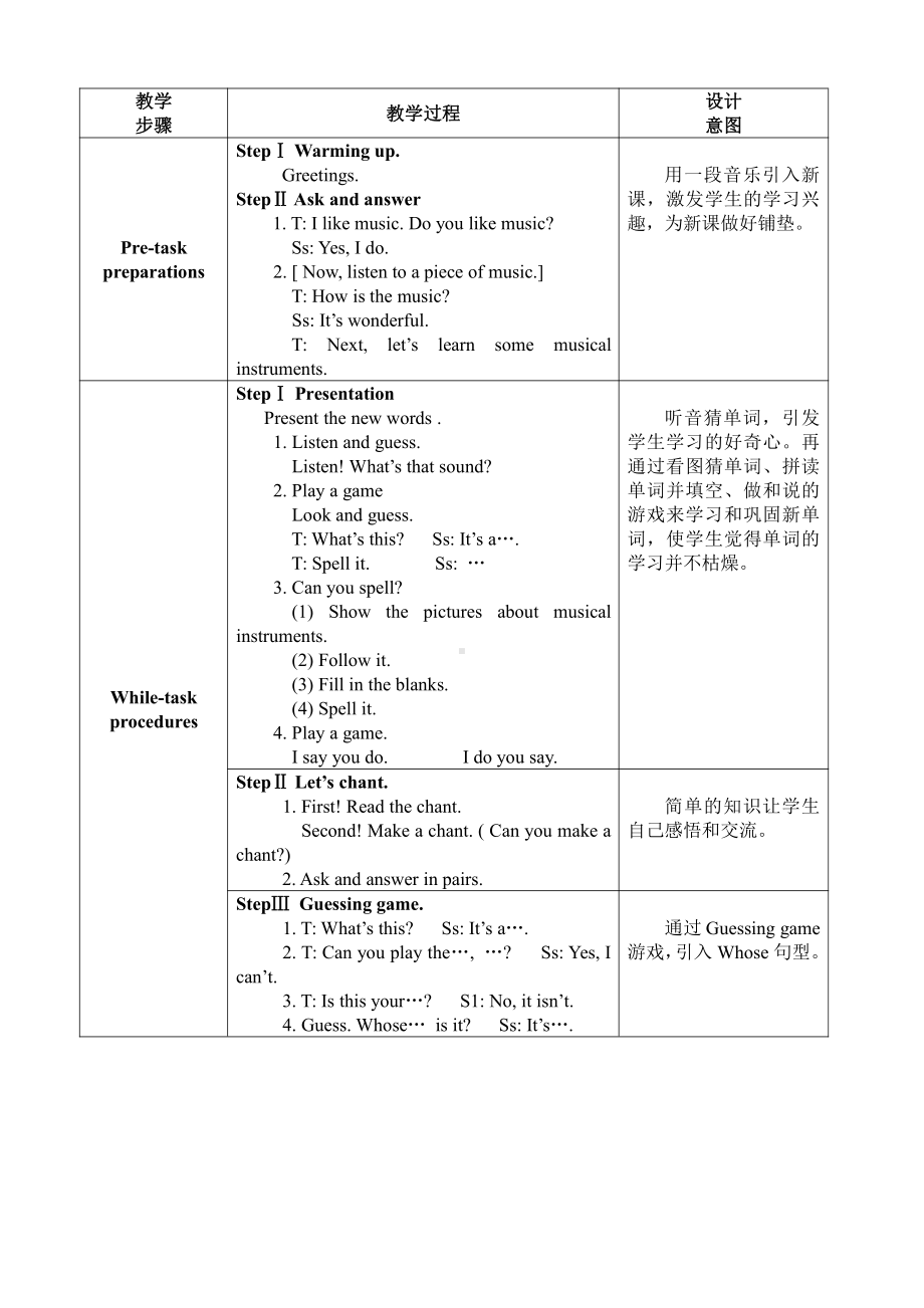 沪教版（三起）四年级下册Module 2 My favourite things-6 Music-教案、教学设计-市级优课-(配套课件编号：c1634).doc_第2页